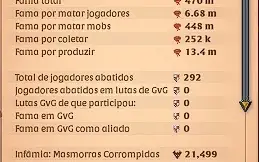 ✅(BARATA) ✅ 1365 PA ✅ 470M de fama ✅Avalon/pvp bem upado