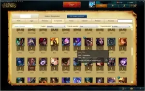 Conta PlatinaV MMR alto +de120 campeões e 50 skins