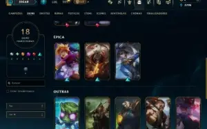Mestre com 65 Champs e 18 Skins ( 138 PDL )