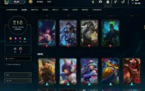 Ouro 2 com TODOS os champs e 210 Skins ( MAIN SUP / TOP )
