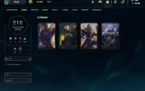Ouro 2 com TODOS os champs e 210 Skins ( MAIN SUP / TOP )