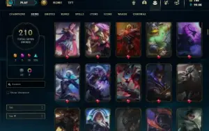 Ouro 2 com TODOS os champs e 210 Skins ( MAIN SUP / TOP )