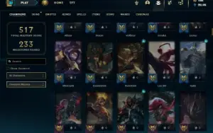 Ouro 2 com TODOS os champs e 210 Skins ( MAIN SUP / TOP )