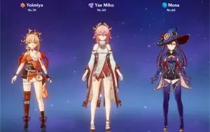 AR41 Yoimiya, Yae Miko, Mona + Arco de Amos