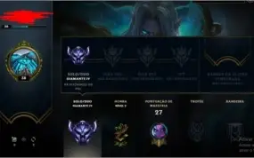 Conta LOL Diamante 4 70%winrate