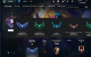 Diamante 4 com TODOS os champs e 129 Skins ( MAIN ADC )