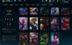 Diamante 4 com TODOS os champs e 129 Skins ( MAIN ADC )