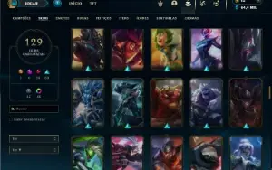 Diamante 4 com TODOS os champs e 129 Skins ( MAIN ADC )