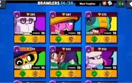 Conta Brawl Stars 36 brawlers Inúmeros SP e Assessórios