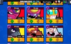 Conta Brawl Stars 36 brawlers Inúmeros SP e Assessórios