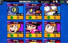 Conta Brawl Stars 36 brawlers Inúmeros SP e Assessórios
