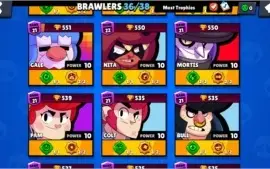 Conta Brawl Stars 36 brawlers Inúmeros SP e Assessórios