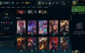 Conta de LoL Platina 4 com 140 campeões e 78 skins