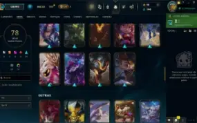 Conta de LoL Platina 4 com 140 campeões e 78 skins
