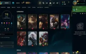 Conta de LoL Platina 4 com 140 campeões e 78 skins