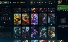 Conta de LoL Platina 4 com 140 campeões e 78 skins