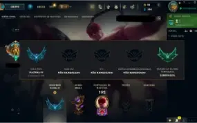 Conta de LoL Platina 4 com 140 campeões e 78 skins