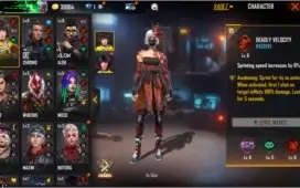 CONTA FREE FIRE, PERSONAGENS LV6 SKINS E +