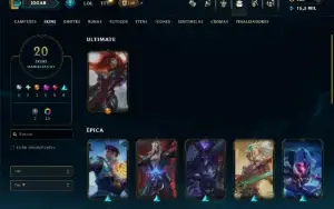 Mestre com 150 Champs e 20 Skins ( 600 PDL )