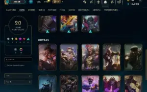 Mestre com 150 Champs e 20 Skins ( 600 PDL )