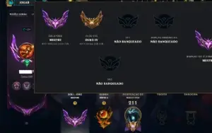 Mestre com 150 Champs e 20 Skins ( 600 PDL )