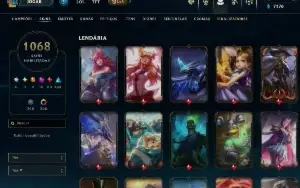 Conta LoL 1068 skins, 12 anos de conta