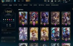 Conta LoL 1068 skins, 12 anos de conta