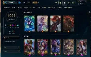 Conta LoL 1068 skins, 12 anos de conta