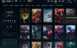 Conta LoL 1068 skins, 12 anos de conta