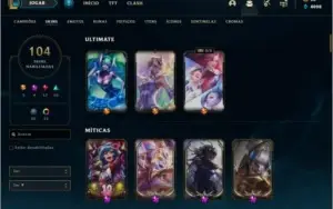Conta de Lol ex diamante 73% winrate - 100 skins