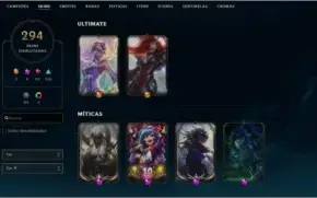 Conta LOL D3 2021 - 294 Skins (contêm Vayne Ladra de Almas)