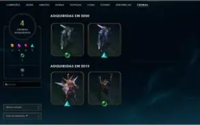 Conta LOL D3 2021 - 294 Skins (contêm Vayne Ladra de Almas)