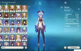 Conta genshion com kazuha c1,Hutao, ganyu entre outros