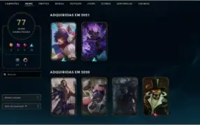 CONTA GOLD LOL 77 SKINS 151 CHAMPIONS