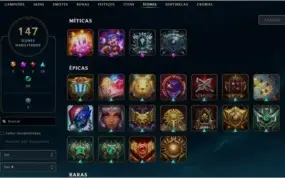 CONTA GOLD LOL 77 SKINS 151 CHAMPIONS