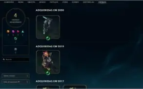 CONTA GOLD LOL 77 SKINS 151 CHAMPIONS