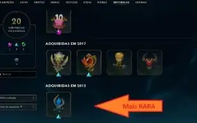 Conta com ícones raros que existe no League Of Legends