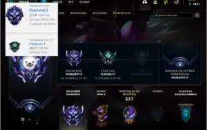 Conta diamante 2 com 103 champs e 74 skins ( 4 ultimates )