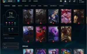 Conta diamante 2 com 103 champs e 74 skins ( 4 ultimates )