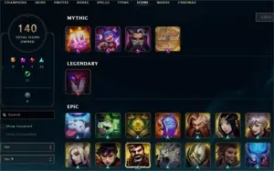 Conta LOL 92 skins