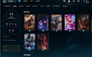 Conta Unranked com 79 Champs e 43 Skins