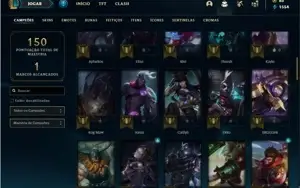Conta Unranked com 79 Champs e 43 Skins