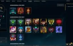 CONTA LEAGUE OF LEGENDS, PLAT 4 SKINS ADC/SUPORTE ETC+BRINDE
