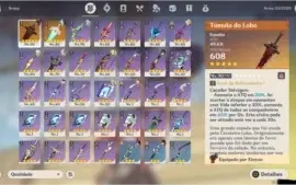 Vende-se conta do genshin Ar55 100% atualizada todos os dias