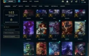 Conta ouro 2 com 9 skins e 40 champs