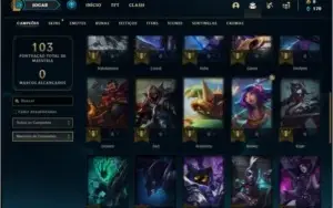 Conta ouro 2 com 9 skins e 40 champs
