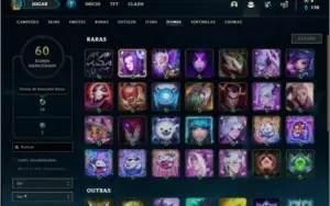 Conta ouro 2 com 9 skins e 40 champs