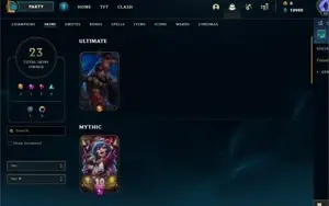 Conta diamante com ícone de mestre e skin ultimate