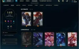 Conta LoL - Plat II - Todos Champs - 149 Skins