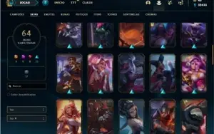 Conta ouro 2 com 93 Champs e 64 Skins + 32k de Essencia Azul